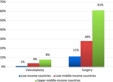 Utilization of valve surgery and valvuloplasty in children and adults from low-income, lower-middle-income, and upper-middle-income countries